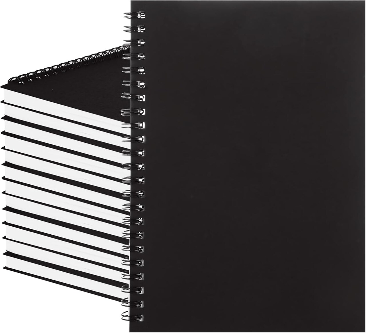 24 Pack Black A5 Spiral Notebook, 8.2 x 5.7 Inch 60 Pages Hardcover Spiral Lined Notebook Journal, Lined Travel Bulk Writing Paper Notebook for School Business Office Supplies